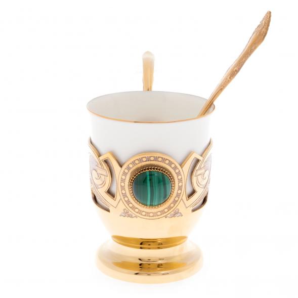 Чашка для кофе &amp;quot;Малахит&amp;quot; фарфор 170 мл в подарочной упаковке Златоуст 121908