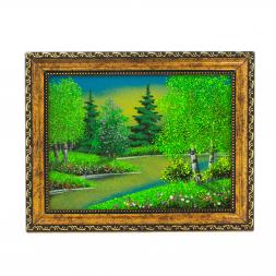 Картина "Летняя ночь" рамка багет 15х20 см каменная крошка